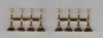 4 Bugles Parallel 1" Gold Pair Collar Epaulet Pins